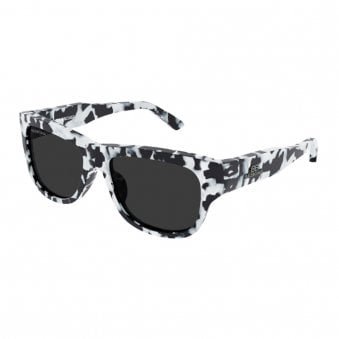 Black and White Havana Square Frame Sunglasses
