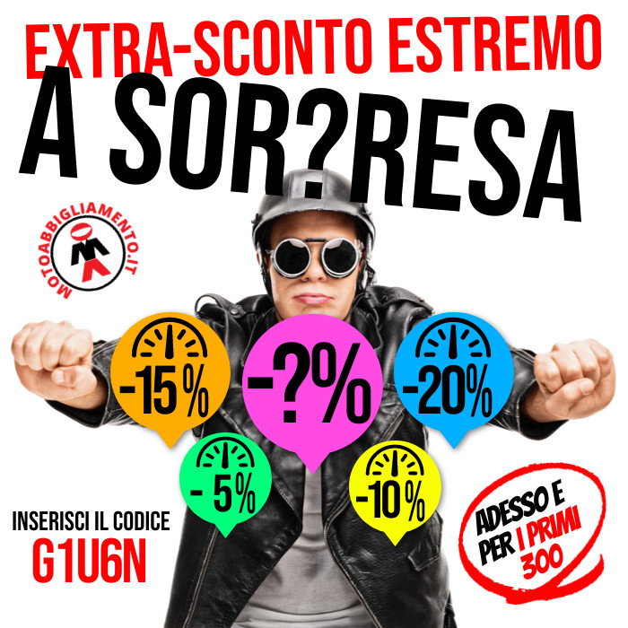 Motoabbigliamento IT: Extrasconto a Sorpresa solo per i primi 300 acquisti  on line ! | Milled