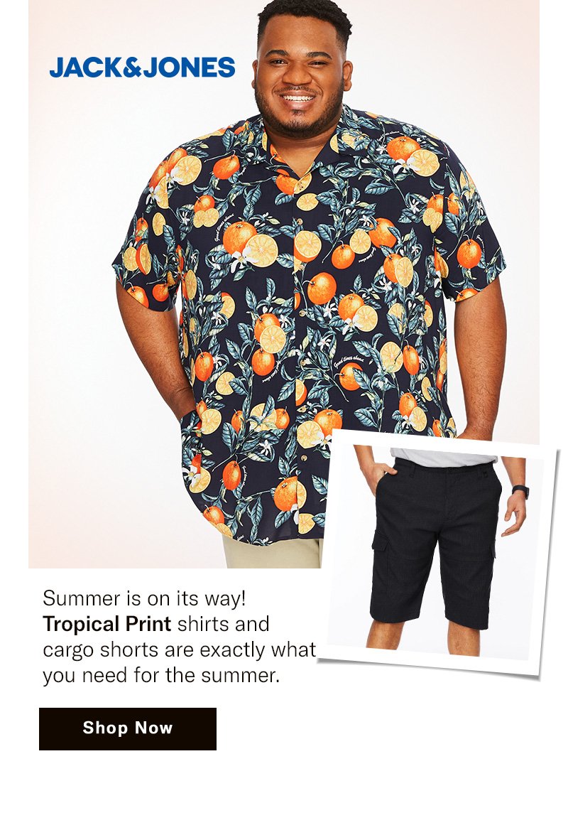 Jack & Jones Allover Tropical Print Sport Shirt