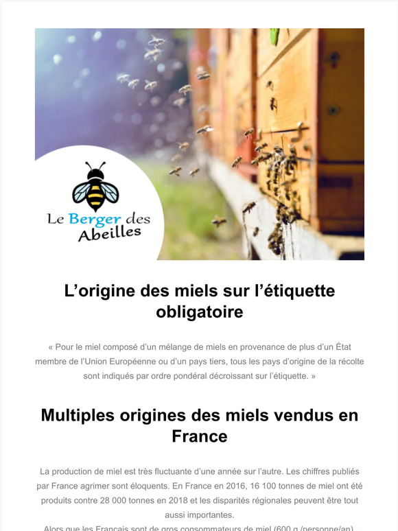 L’origine des miels sur l’étiquette obligatoire