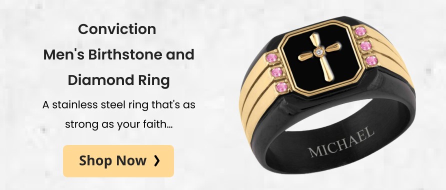 conviction men's birthstone and diamond ring