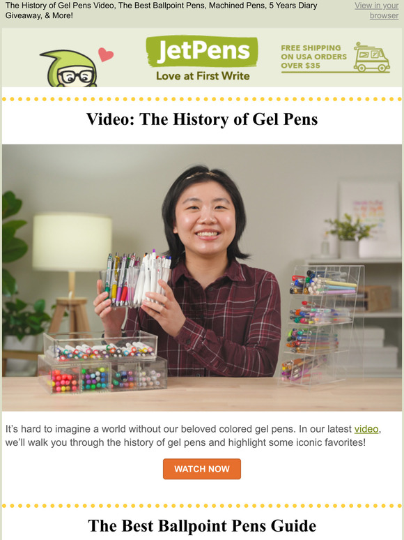 JetPens The History of Gel Pens Video, The Best Ballpoint Pens