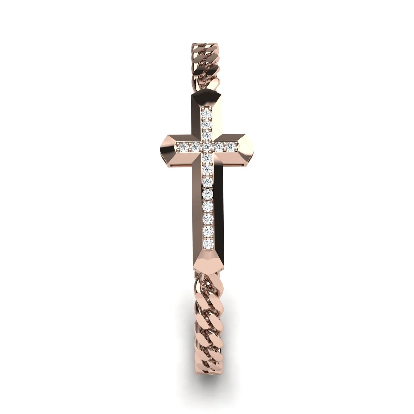 Image of Diamond Cross Men Chain Bracelet - Nicholas No. 2