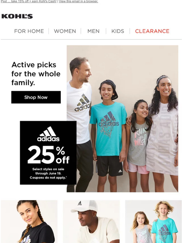 Kohl's Score up to 25 off your favorite active brands winning! 💪