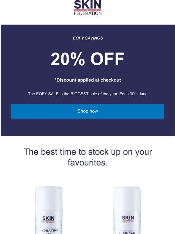EOFY SALE  - 20% Off Storewide