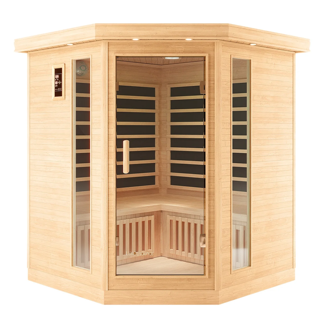 Image of Taavi 4 Person Corner Carbon Fibre Far Infrared Home Sauna