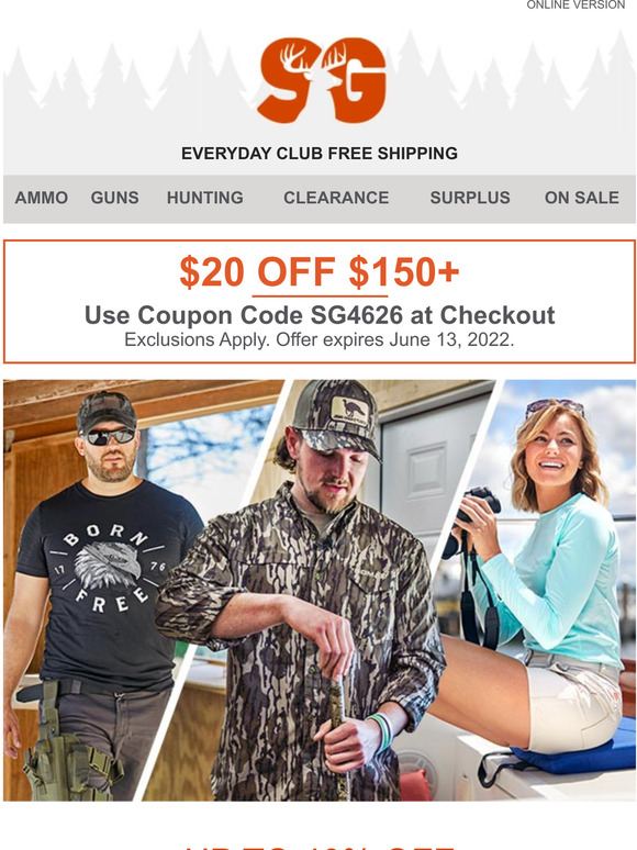 Sportsman's Guide LimitedTime Savings on the Best in Clothing + 20
