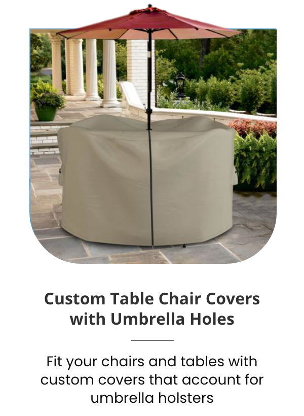 Custom Table Chair Cover with Umbrella Holes