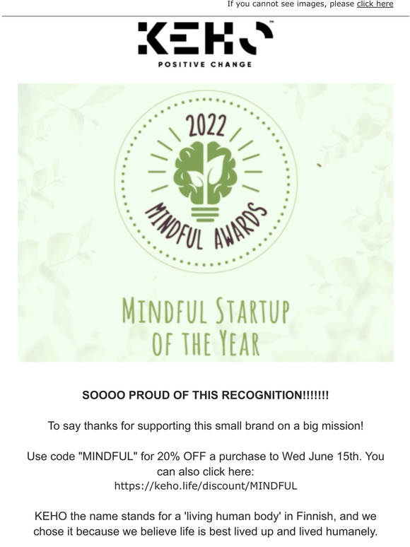 KEHO IS THE MINDFUL START UP OF THE YEAR!!!