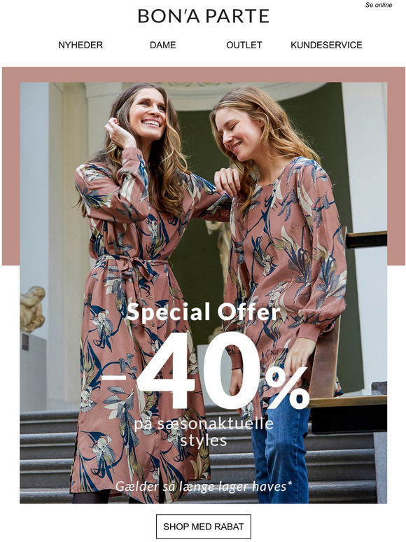 SPECIAL OFFER | -40% på sæsonaktuelle styles 🌸