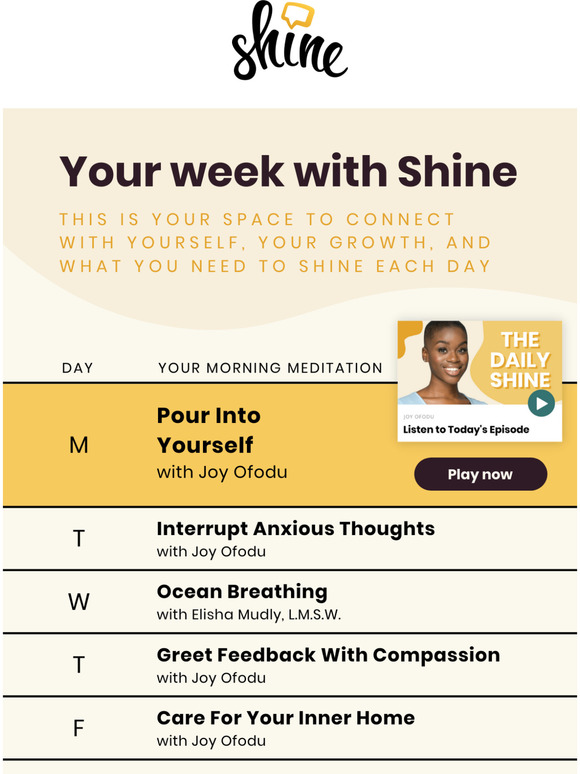 It's a good time to pour into yourself, —.