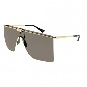 Brown and Gold Mask Frame Sunglasses