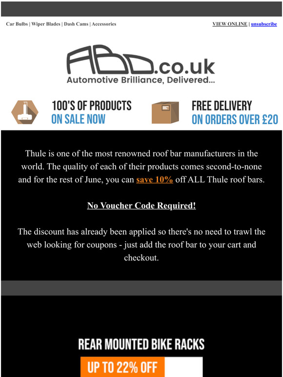 Thule Roof Bars On Sale - Carry More For Less!....