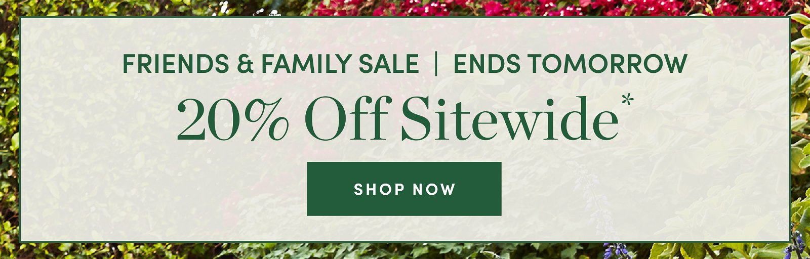 20 Percent Off Sitewide