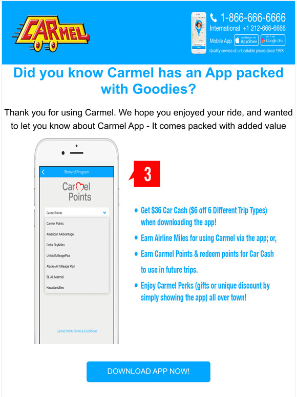 Important information about your recent trip with Carmel Limo!