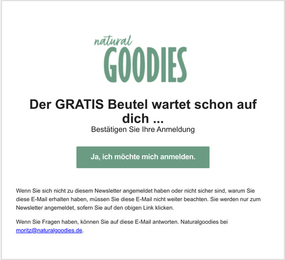 Bestätigen Sie Ihre Anmeldung
