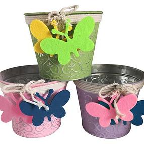 5&quot; Metal Planter with Butterfly Accent /3