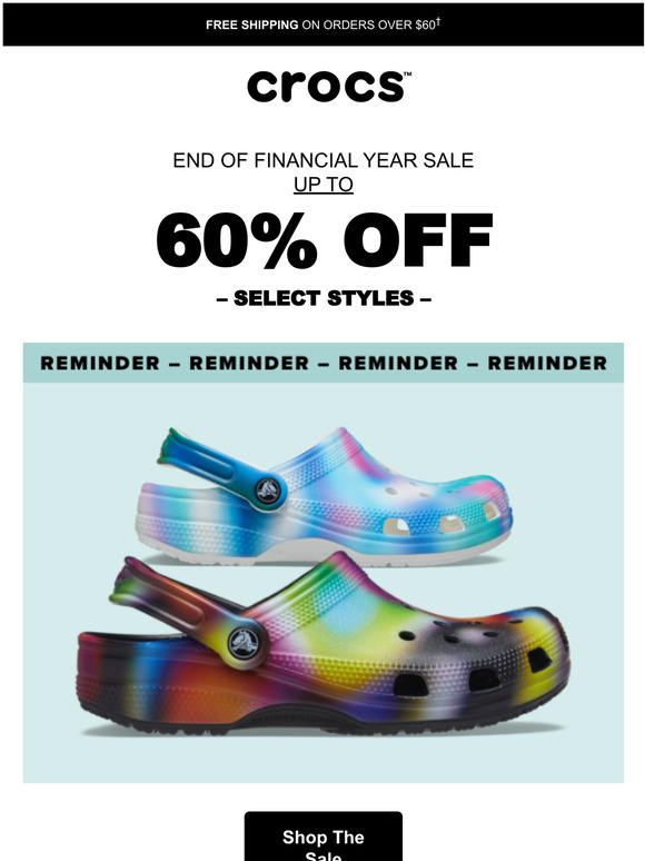 Crocs end of hot sale season sale