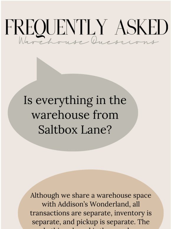 Frequently Asked Warehouse Questions
