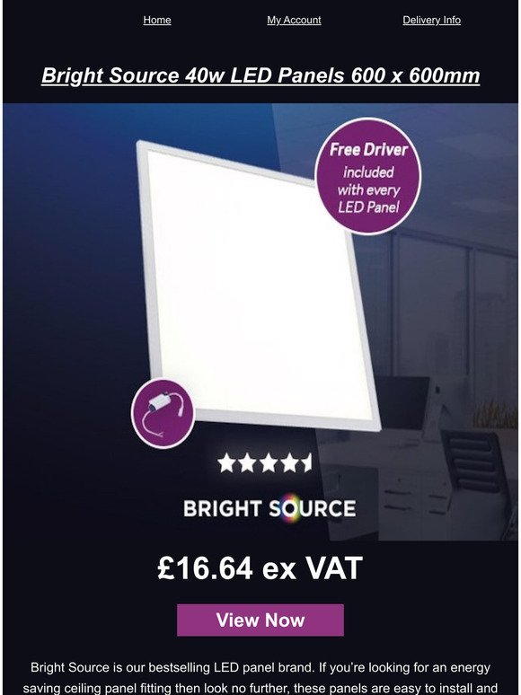 Our Best Selling LED Panels from just £14.97 Ex Vat