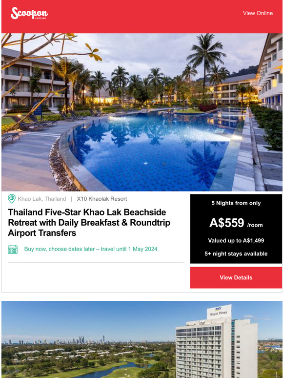 Scoopon: Thailand 5-Star Beachside Retreat w. Travel Until May 2024 ...