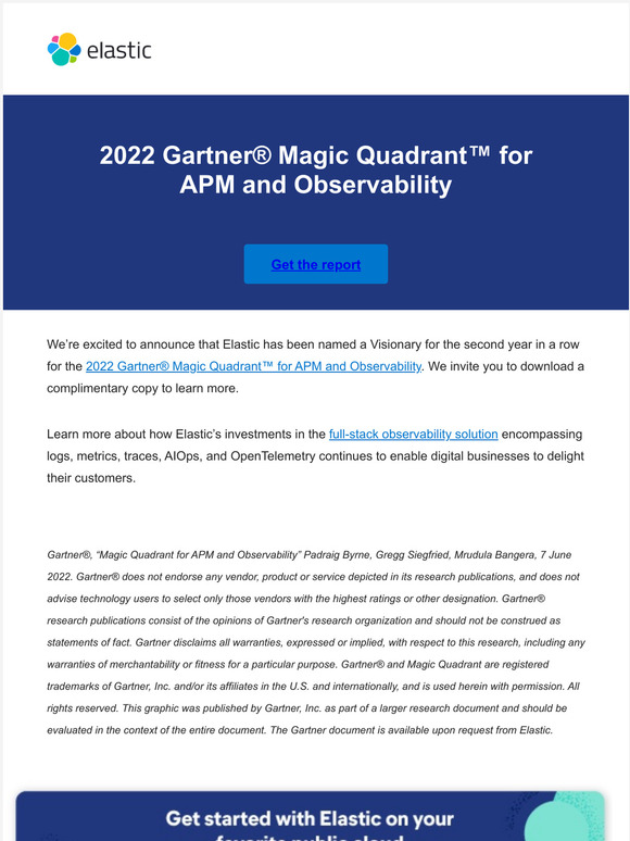 Elastic: Elastic Named A Visionary In 2022 Gartner® Magic Quadrant™ For ...