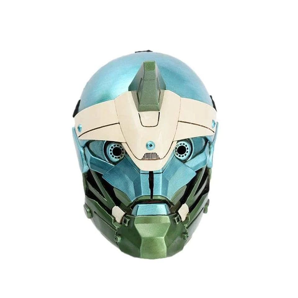 Xcoser Destiny 2 Cayde 6 Cyan-blue &amp; Green Helmet Game Cosplay Mask