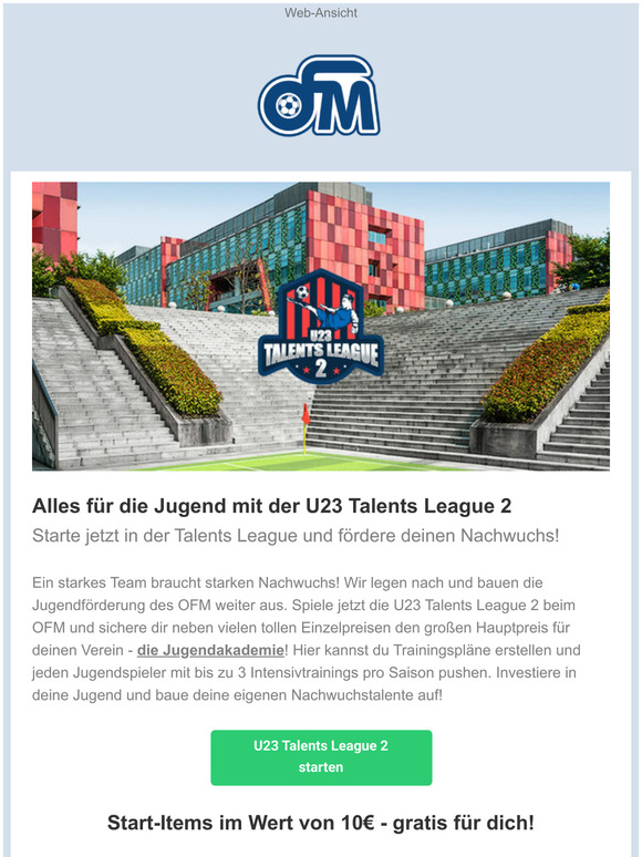⚽ U23 Talents League 2 beim OFM - hol dir die Jugendakademie! 🚀🚀🚀