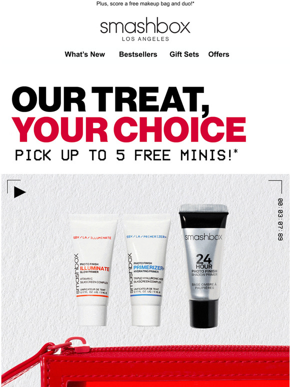 Choose up to five FREE minis 🤩💄