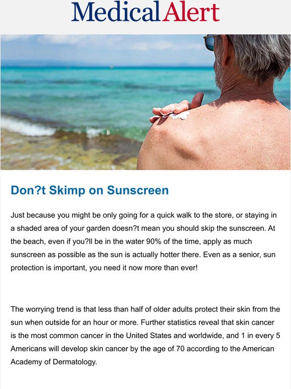 ?Don?t Skimp on Sunscreen?