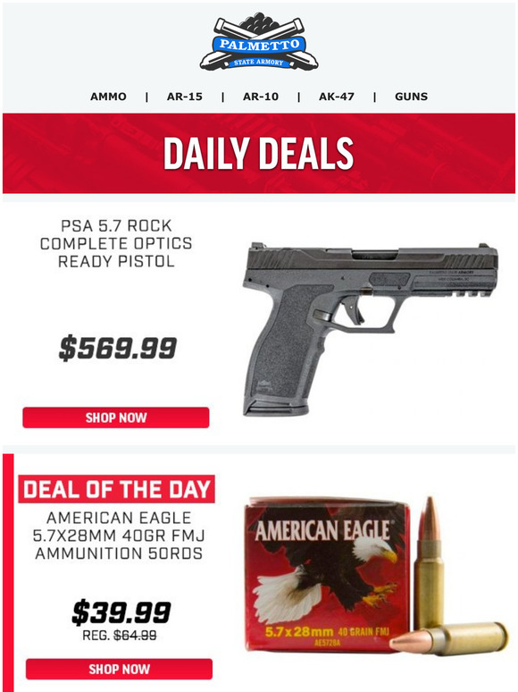 Palmetto State Armory NEW PSA 5.7 Rock Optics Ready Pistol Now In Stock! Milled