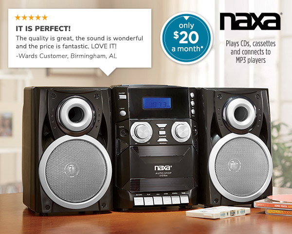 Photo of the Naxa Portable CD/Cassette Player with AM/FM Stereo - only $20 a month*