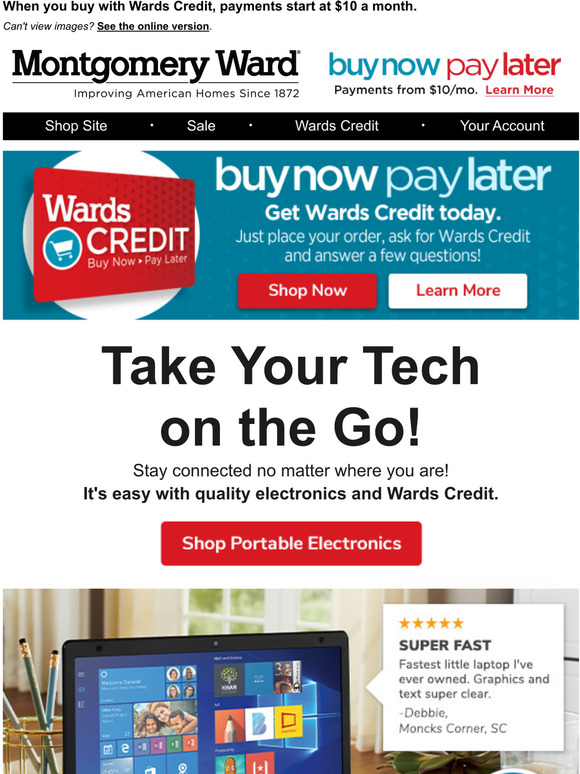 Montgomery Ward Buy Now, Pay Later with Wards Credit! Milled