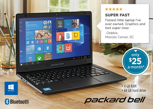 Photo of the 11.6 in. Packard Bell Laptop - only $25 a month*
