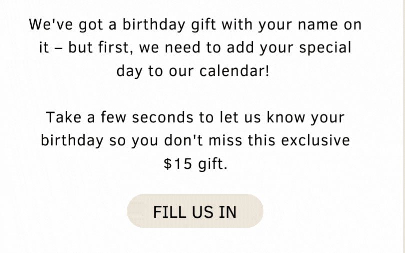 Let us know your birthday!