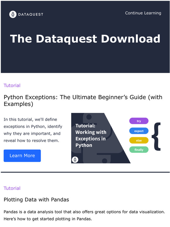 Dataquest Learn Python Exceptions With Our Ultimate Beginners Guide With Examples Milled