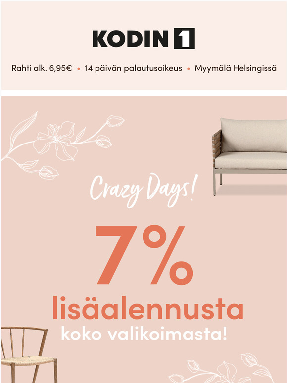 Crazy Days: Avaa ja katso alennuksesi! 💛