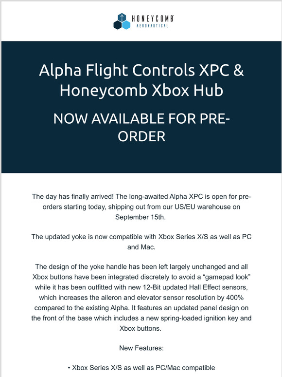 Alpha Flight Controls XPC NOW AVAILABLE FOR PRE-ORDER
