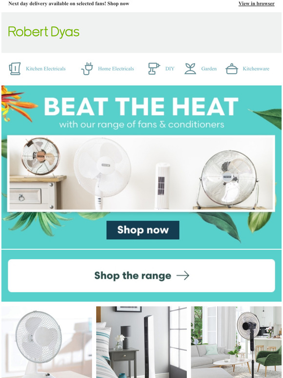 Robert Dyas Beat the heat with our range of fans Milled