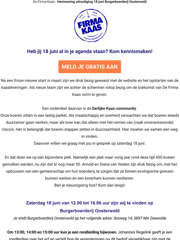 Herinnering - Kom je zaterdag 18 juni met ons kennismaken?