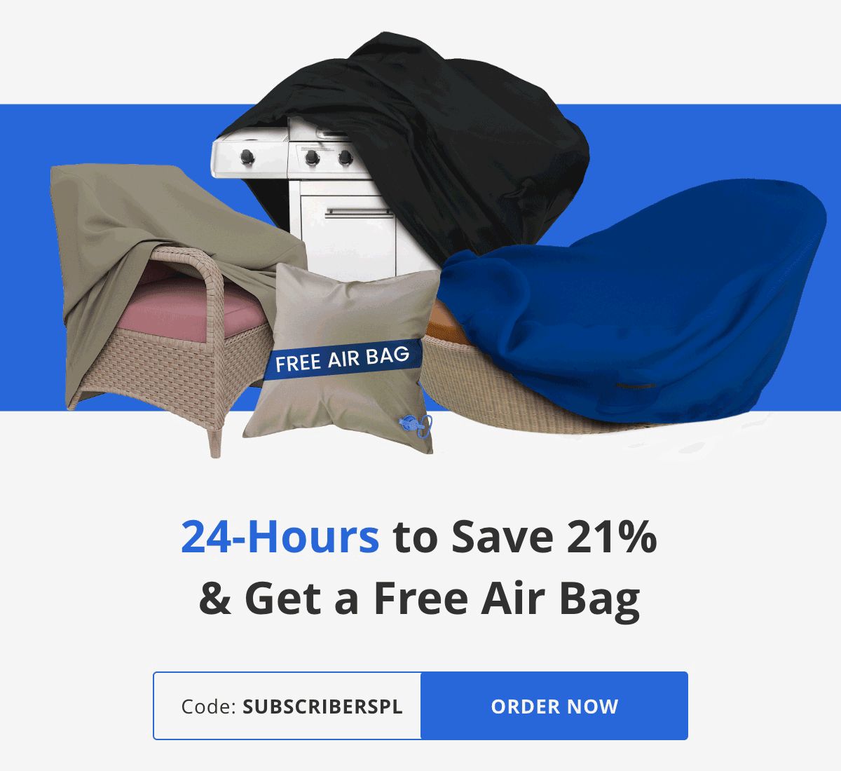 24 Hours to Save 21% & Get a Free Air Bag