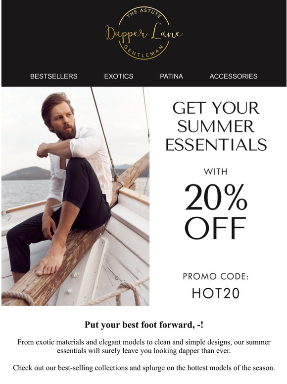 Use Code: HOT20 To Shop Summer Essentials With 20% OFF!