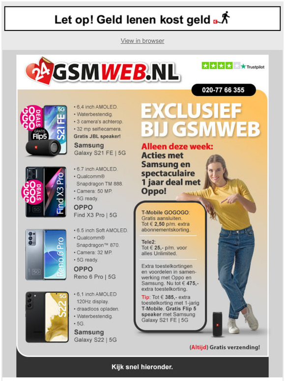 GSMWEB.NL Deze week extreme toestelkortingen Milled