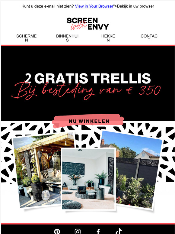 Krijg een gratis Trellis bij bestellingen boven de 350€