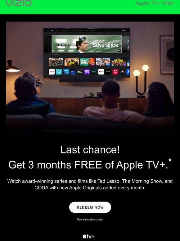 Last chance! Get 3 months FREE of Apple TV+.