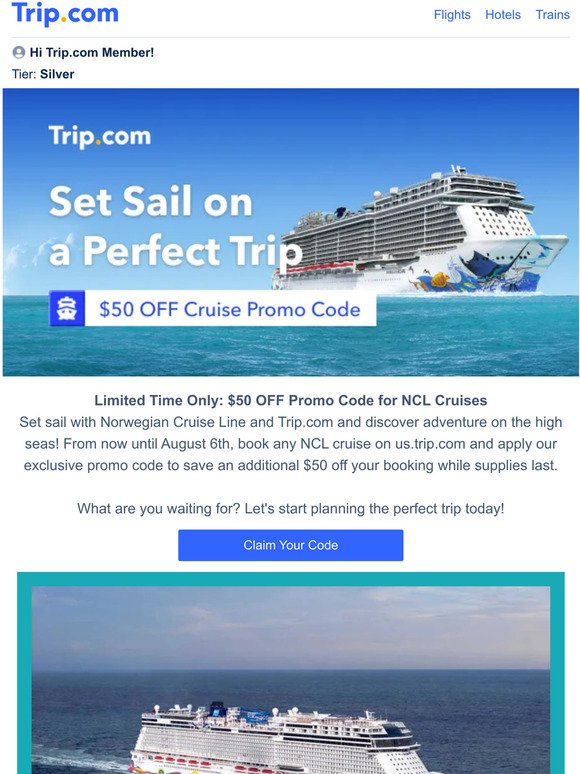 Set Sail with Trip.com! $50 OFF Promo Code Inside