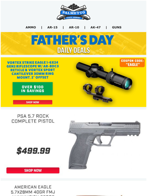 Palmetto State Armory More Father's Day Specials! Vortex Strike Eagle 16 & Mount Coupon Code