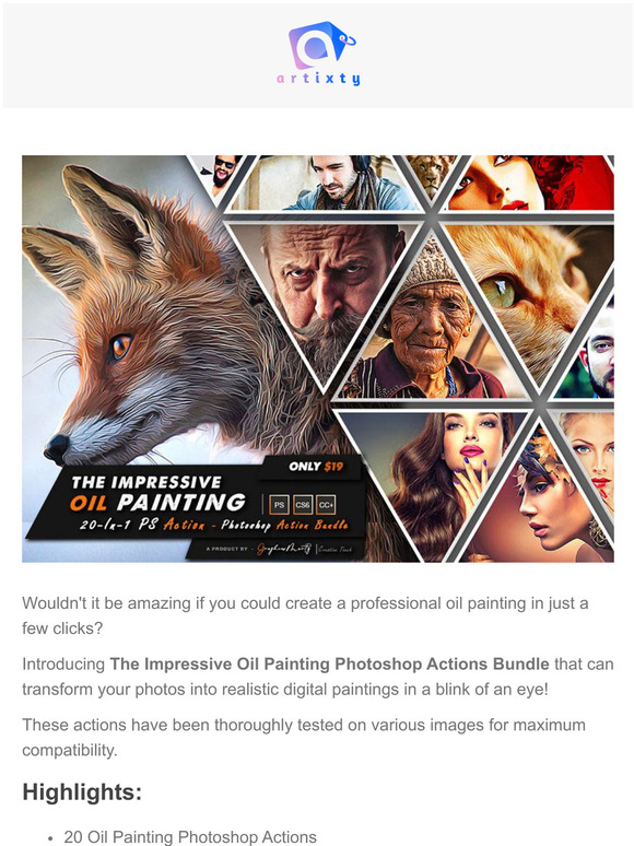 artixty The Impressive Oil Painting Actions Bundle Is Here