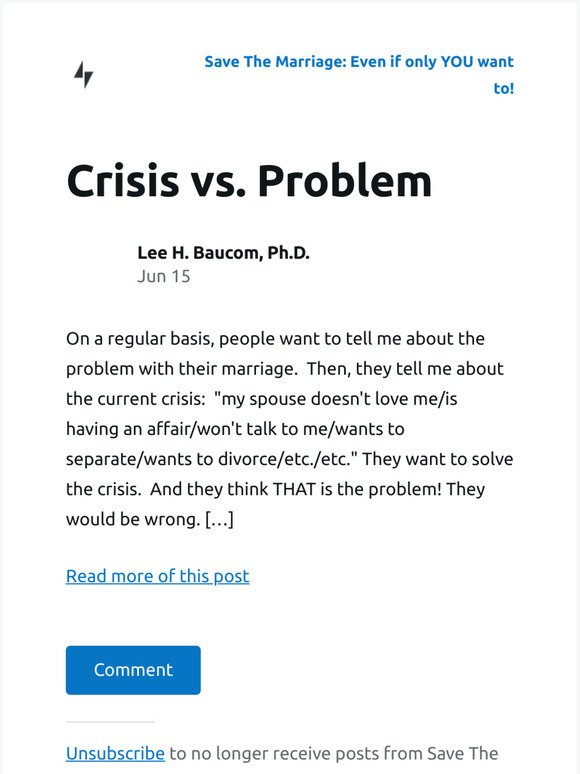 [New post] Crisis vs. Problem
