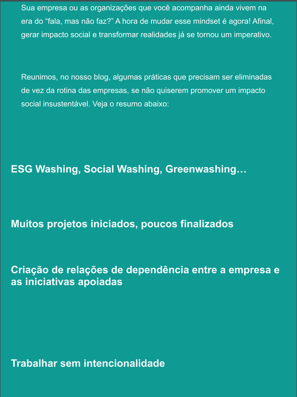 ❌ NÃO faça isso se quiser gerar impacto social [e mais!]